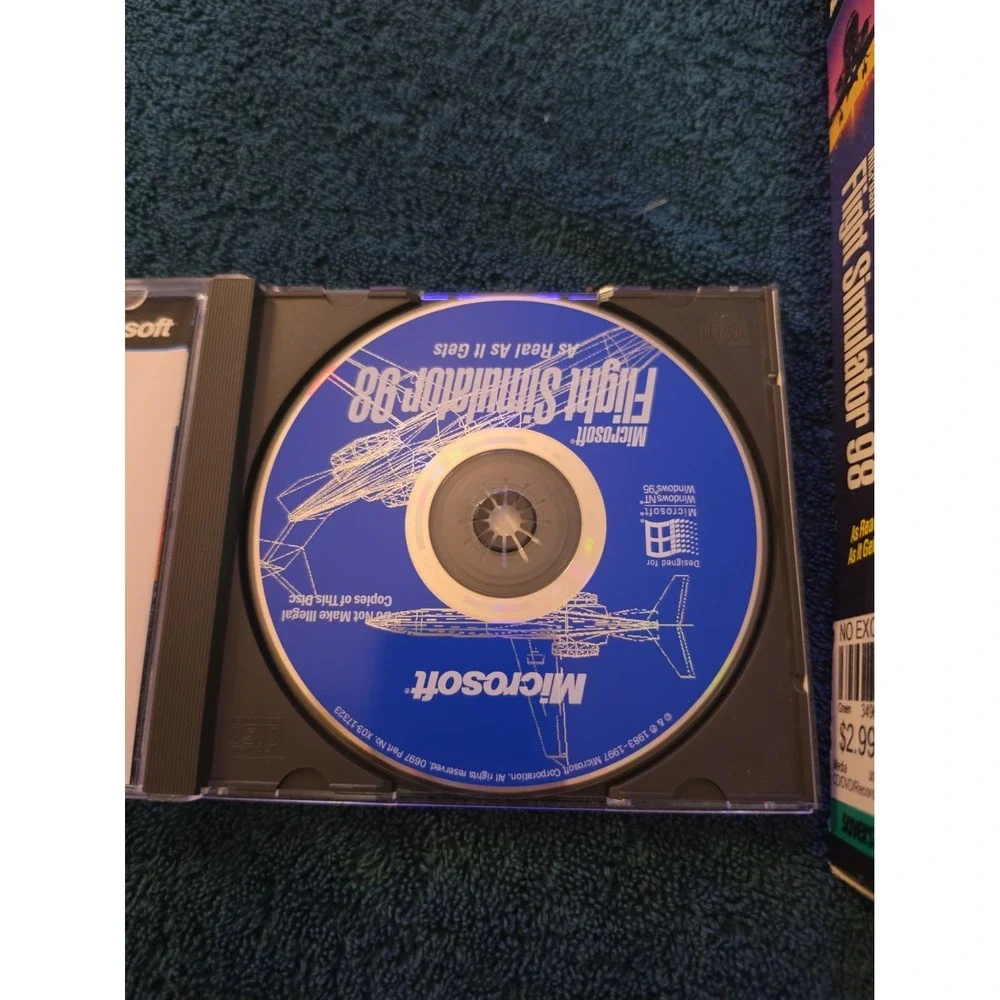 Vtg Microsoft Flight Simulator 98 (PC CD-ROM, BIG BOX 1998)